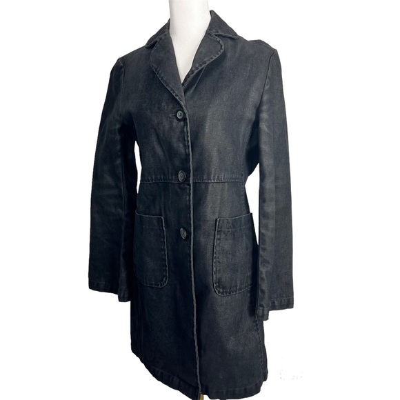 Express Black Wash Button Down Cotton Jacket Size 3/4 - Picture 1 of 13